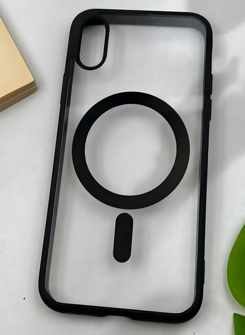 Magsafe Case for iPhone XS Max Magsafe Clear Cover Magnetic Wireless Charging Support, Shockproof Protection, Scratch-Resistant for iPhone XS Max - Black - Image 2