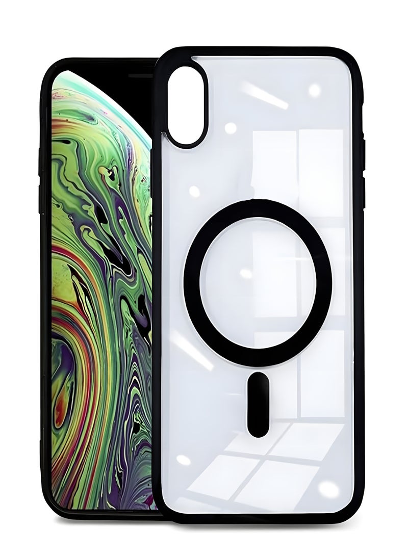 Magsafe Case for iPhone XS Max Magsafe Clear Cover Magnetic Wireless Charging Support, Shockproof Protection, Scratch-Resistant for iPhone XS Max - Black - Image 1