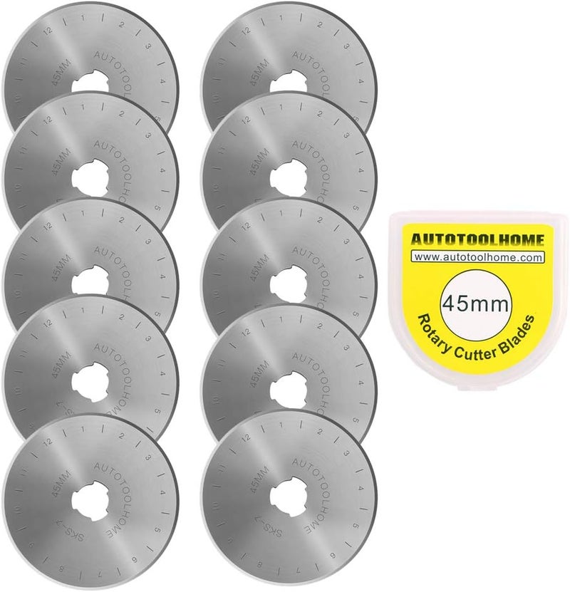 AUTOTOOLHOME 45mm Rotary Cutter Automatic Fabric Cutter Quick Change Blades with Safety Lock for Quilting, Sewing, Crafts, Replacement Blades (color02) - Image 2