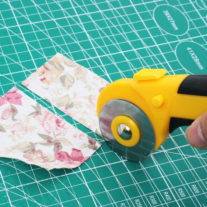 AUTOTOOLHOME 45mm Rotary Cutter Automatic Fabric Cutter Quick Change Blades with Safety Lock for Quilting, Sewing, Crafts, Replacement Blades (color02) - Image 4