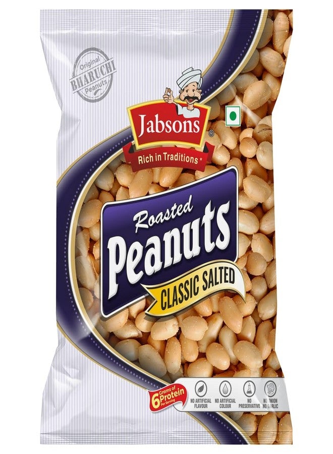 Jabsons Roasted Peanut Classic Salted - 160gm | Jumbo Bharuchi Peanuts | Premium Roasted Moongfali | Ready to eat healthy snacks | Anytime Snack | Gluten free | Classic Salted - Image 1