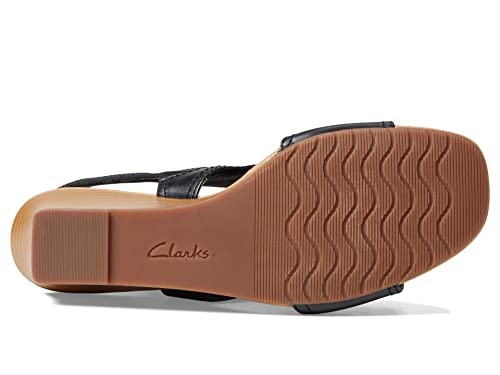 Clarks Women's Dress Wedge Sandal, Black Leather, 9 - Image 3