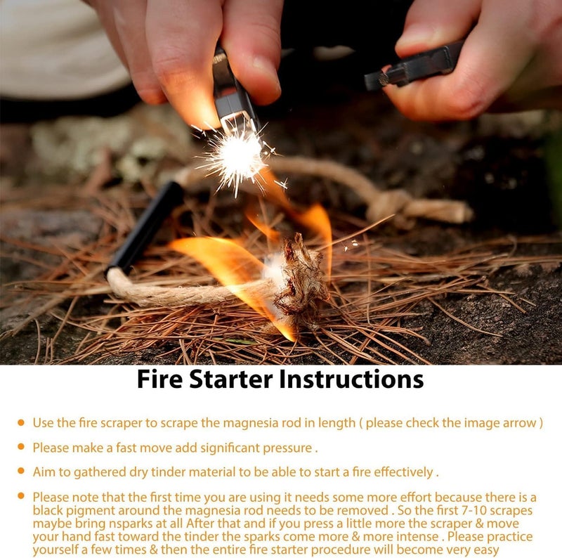 Survival Bracelet Camping Hiking Gear Fire Starter Compass And Whistle camouflage7 - Image 3
