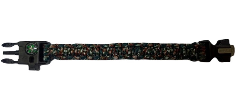 Survival Bracelet Camping Hiking Gear Fire Starter Compass And Whistle camouflage7 - Image 1