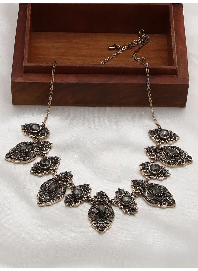 سوهي قلادة من الحجر المصمم مطلية بالفضة