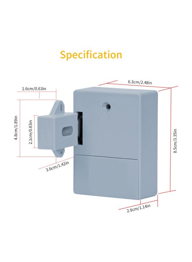Smart Sensor Cabinet Lock System Grey 8.5x6.3x2.9cm - Image 4