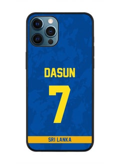 Rugged Black Edge Case iPhone 12 Pro, Slim fit Soft Case Flexible Rubber Edges Thin Cover - Player Name - Dasun Shanaka, Jersey Number- 7