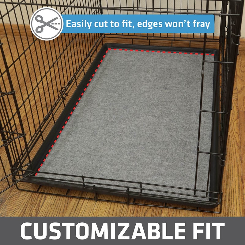 Drymate Dog Crate Mat Liner, Absorbs Urine, Waterproof, Non-Slip, Washable Puppy Pee Pad for Kennel Training - Use Under Pet Cage to Protect Floors, Thin Cut to Fit Design (USA Made) (LGrey)(29"x48") - Image 4