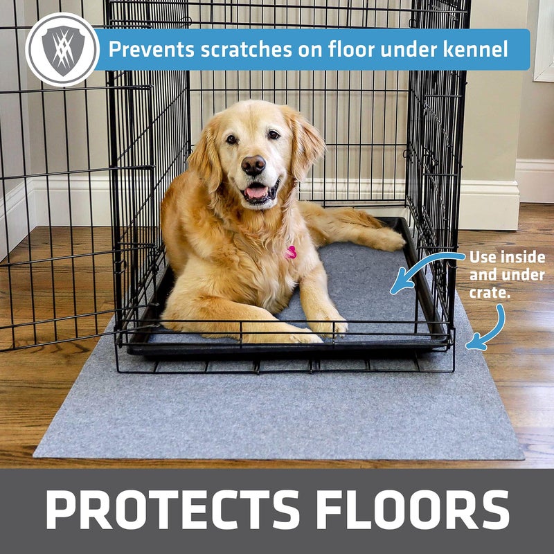 Drymate Dog Crate Mat Liner, Absorbs Urine, Waterproof, Non-Slip, Washable Puppy Pee Pad for Kennel Training - Use Under Pet Cage to Protect Floors, Thin Cut to Fit Design (USA Made) (LGrey)(29"x48") - Image 2