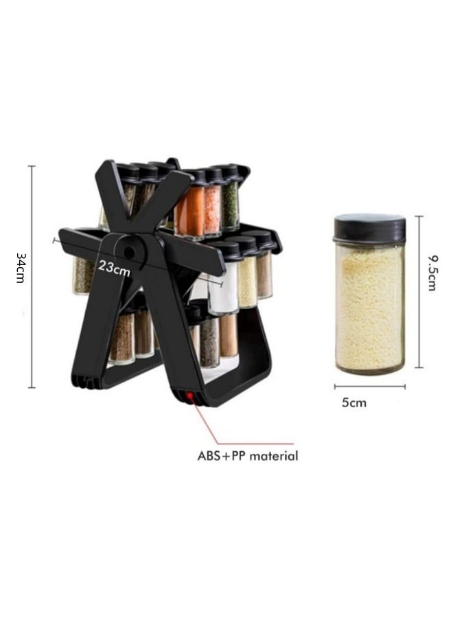 MIXDE Spice Jar Set with 18 Spice Jars 360 Degree Rotation Spice Rack  - Image 3