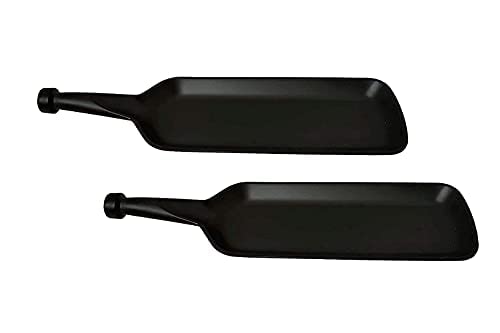 DECOR VIBES Melamine Rectangle French Fries, Momos Serving Platter, Bat Platter Unbreakable Serving Dessert and Snacks Platter/Tray (Matt Black, Combo Pack of 4) - Image 3