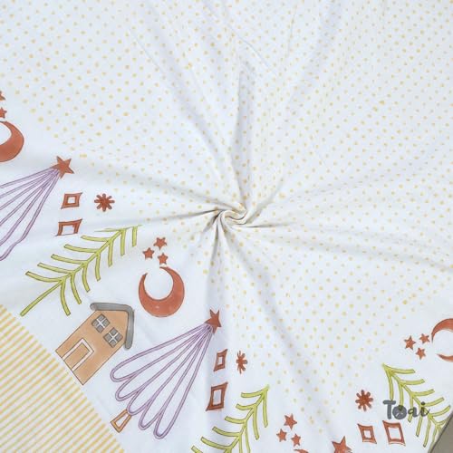 TOAIArt Premium Jaipuri Dohar | AC Blanket Summer Quilt | Hand Block Printed | 3 Layers | Reversible | 150GSM 100% Mulmul Cotton | 100% Cotton Flannel Filling | Single 60" X 90" |Yellow Polka Homes - Image 3