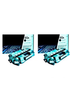 تونر كارتيدج 2 خرطوشة حبر ( حبارتين ) - اسود - TONER 80Aمتوافقة مع البرينتر HP LaserJet Pro M401 M425 