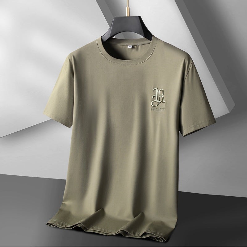 Fat Brother 2024 Embroidered Short-Sleeved Crewneck T-Shirt Plus Large Size Men'S Loose Cotton Half-Sleeved T-Shirt - Image 3