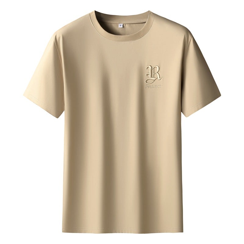 Fat Brother 2024 Embroidered Short-Sleeved Crewneck T-Shirt Plus Large Size Men'S Loose Cotton Half-Sleeved T-Shirt - Image 1