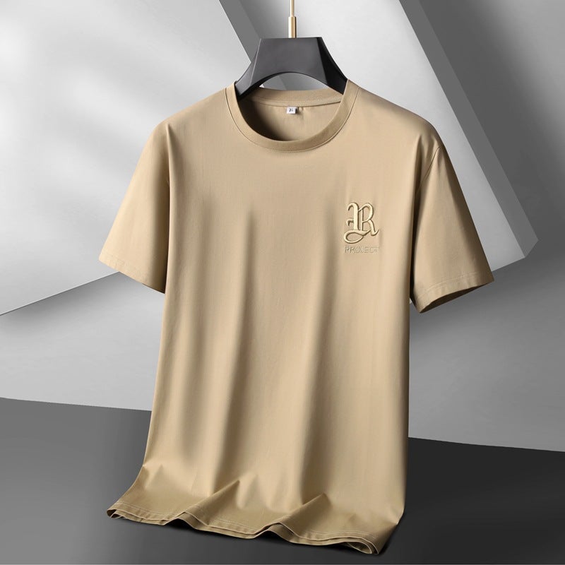 Fat Brother 2024 Embroidered Short-Sleeved Crewneck T-Shirt Plus Large Size Men'S Loose Cotton Half-Sleeved T-Shirt - Image 4