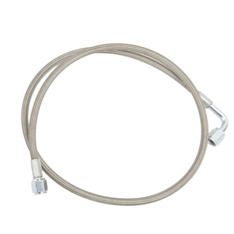 Turbo Oil Feed Line 12 Inches Stainless Steel Braided - 90 Degree Swivel Fittings Turbocharger Lubricant Line for Turbocharged Engine Systems - Image 2