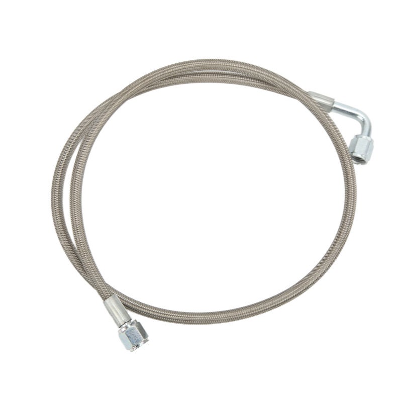 Turbo Oil Feed Line 12 Inches Stainless Steel Braided - 90 Degree Swivel Fittings Turbocharger Lubricant Line for Turbocharged Engine Systems - Image 1