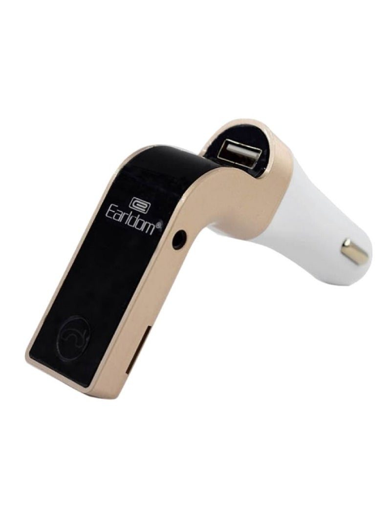 Earldom Multifunction Bluetooth Car Kits with Car charger and FM Transmiter, Gold