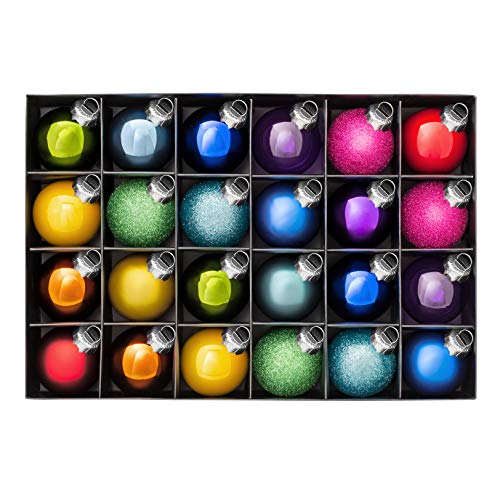 WeRChristmas Glass Baubles MultiColoured 24Piece