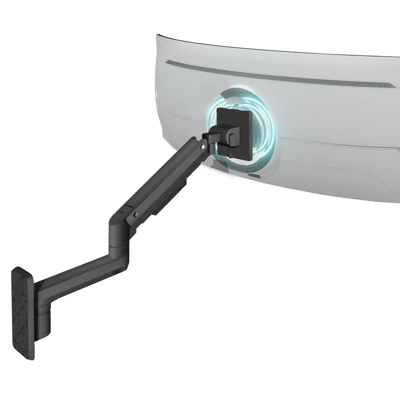 Mount-It! Mountâ€‘It! Heavyâ€‘Duty Wall Mount Arm for 49â€³ Curved & Ultrawide Monitors, Gasâ€‘Spring Full Motion, 23.5â€³ Reach, 44â€¯lb Capacity, VESA 75/100, Singleâ€‘Stud Install - Image 1