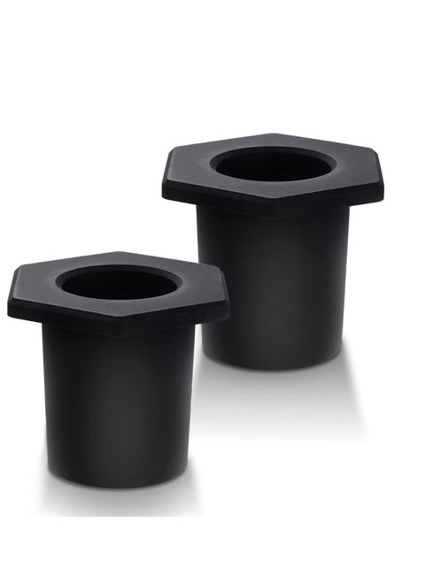Table Umbrella Hole Ring, Outdoor Patio Table Umbrella Hole Insert Plug, Silicone Umbrella Replacement Parts for 5-6.35CM Patio Table Hole, 3.80CM Pool Umbrella Adapter (2pcs, Black)
