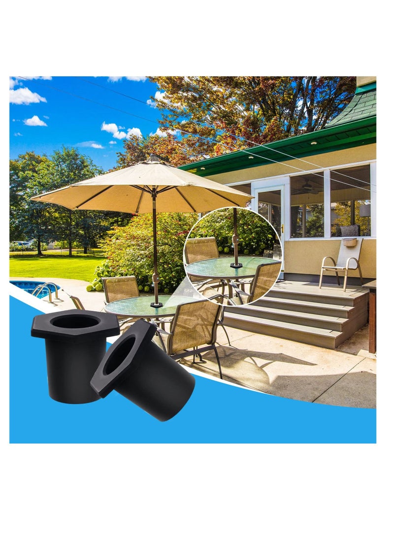 Excefore - Table Umbrella Hole Ring, Outdoor Patio Table Umbrella Hole Insert Plug, Silicone Umbrella Replacement Parts for 5-6.35CM Patio Table Hole, 3.80CM Pool Umbrella Adapter (2pcs, Black) - Image 1