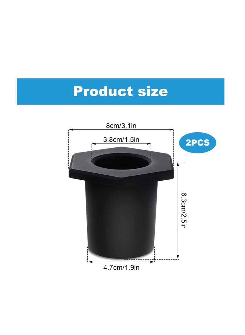 Excefore - Table Umbrella Hole Ring, Outdoor Patio Table Umbrella Hole Insert Plug, Silicone Umbrella Replacement Parts for 5-6.35CM Patio Table Hole, 3.80CM Pool Umbrella Adapter (2pcs, Black) - Image 1