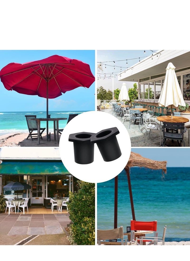 Excefore - Table Umbrella Hole Ring, Outdoor Patio Table Umbrella Hole Insert Plug, Silicone Umbrella Replacement Parts for 5-6.35CM Patio Table Hole, 3.80CM Pool Umbrella Adapter (2pcs, Black) - Image 1