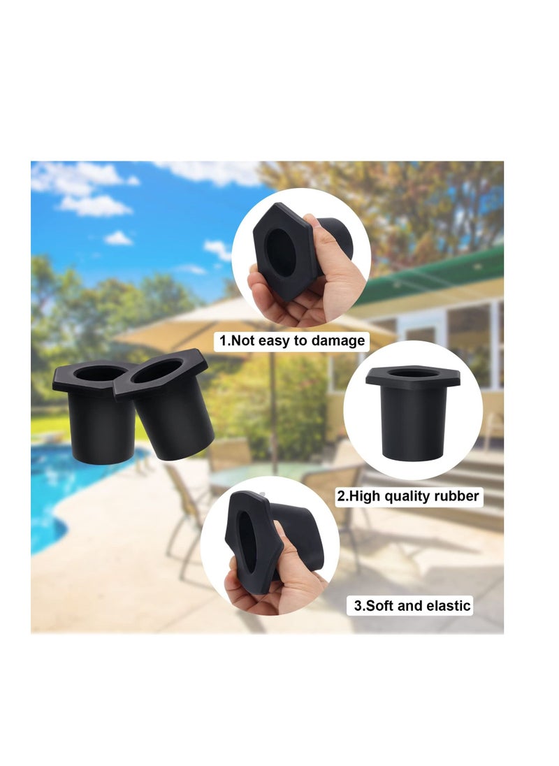Excefore - Table Umbrella Hole Ring, Outdoor Patio Table Umbrella Hole Insert Plug, Silicone Umbrella Replacement Parts for 5-6.35CM Patio Table Hole, 3.80CM Pool Umbrella Adapter (2pcs, Black) - Image 1
