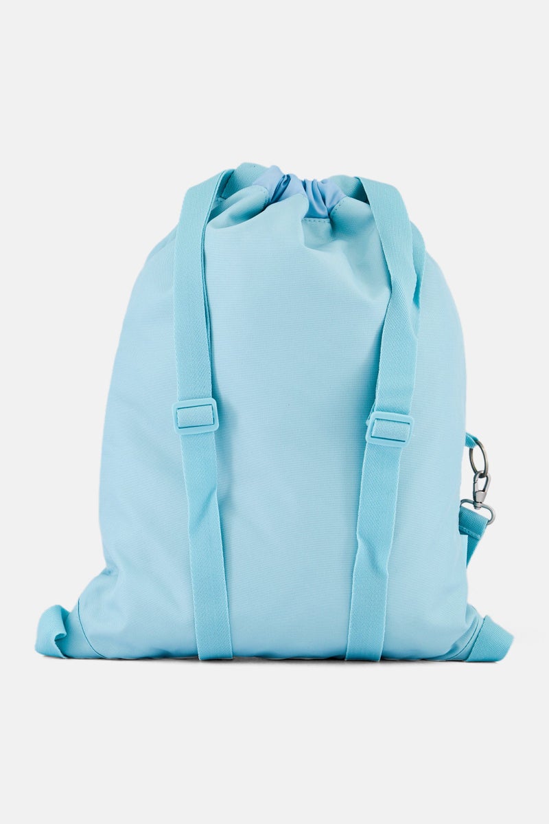 Reebok Men Brand Logo Ann Zippered Gym Bag, Turquoise  - Image 2
