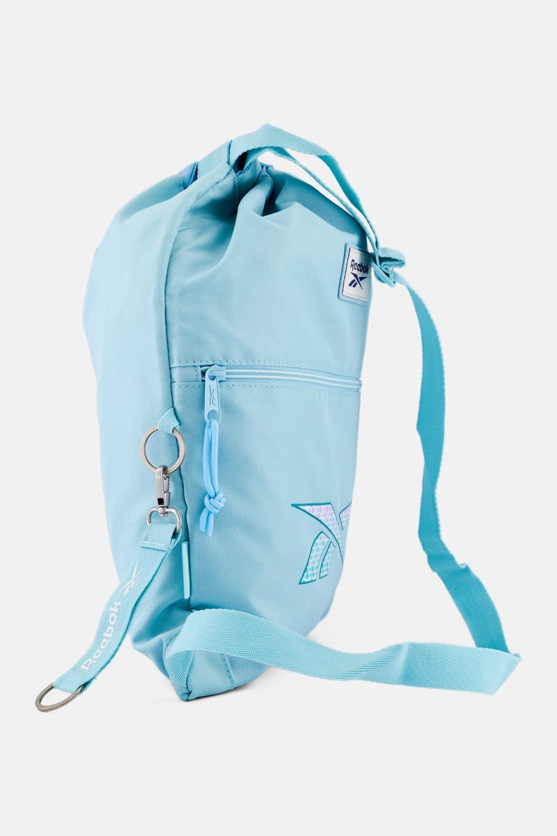 Reebok Men Brand Logo Ann Zippered Gym Bag, Turquoise  - Image 3