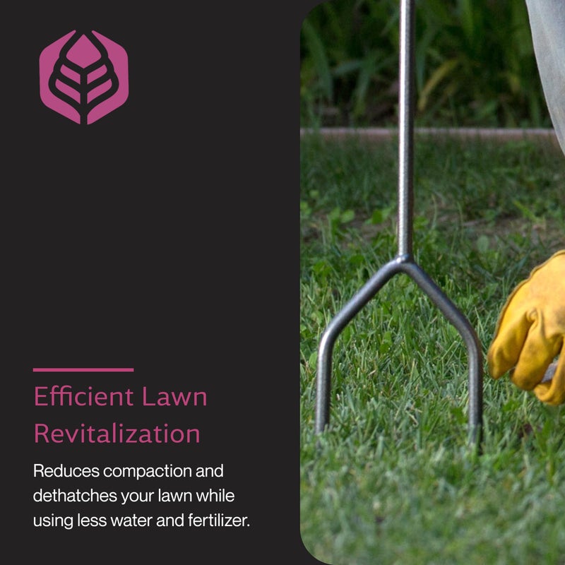 Yard Butler Manual Lawn Coring Aerator, ID-6C - Lawn Care Tool for Aerating - Long-Handled - Power-Coated Steel Construction - Comfortable Cushioned Handles Garden Tool - Easy to Use - Image 3