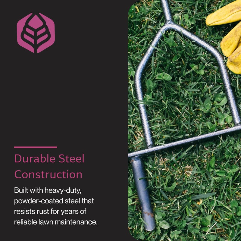 Yard Butler Manual Lawn Coring Aerator, ID-6C - Lawn Care Tool for Aerating - Long-Handled - Power-Coated Steel Construction - Comfortable Cushioned Handles Garden Tool - Easy to Use - Image 5