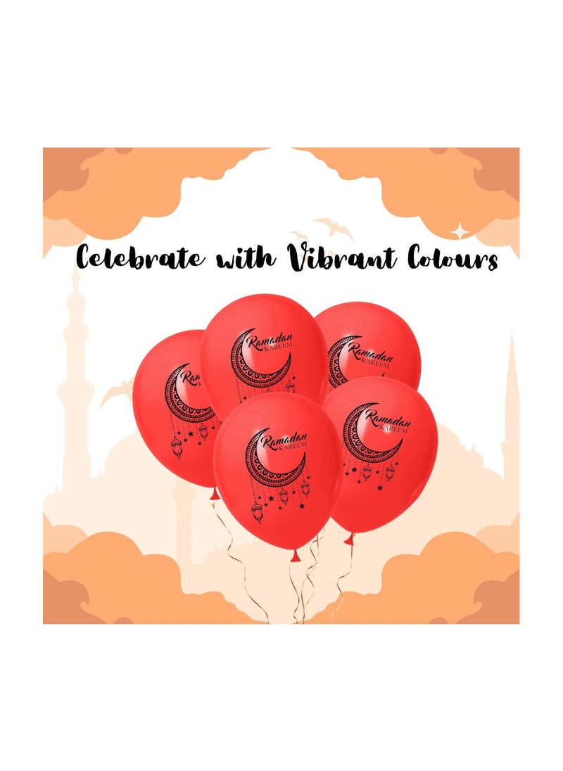 PRINTSHOP4ME - Ramadan Mubarak Balloons for Decorations Red - Image 1