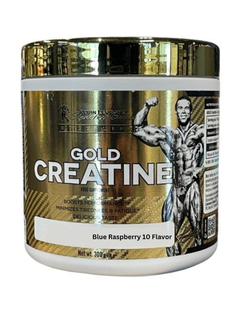 Kevin Levrone Gold Creatine, Increase Energy Levels and strength, Blue Raspberry Flavor, 300 Gm, 60 Servings