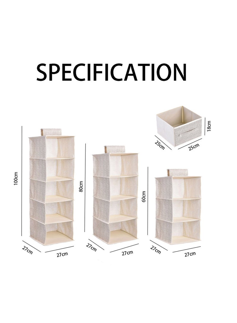 GOLDEN MILLION Hanging Shelf Closet Organizer Storage Box Collapsible Shelves - Image 3