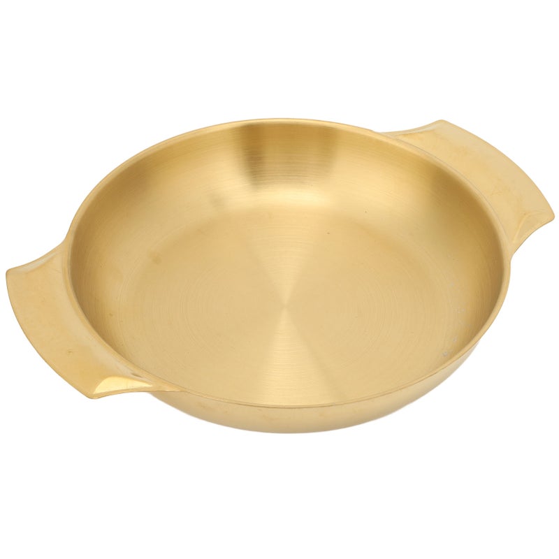 Stainless Steel Paella Pan Easy Cleanup Uniform Heating Double Ear Pot Flat Bottom Skillet Pan Small - Image 3
