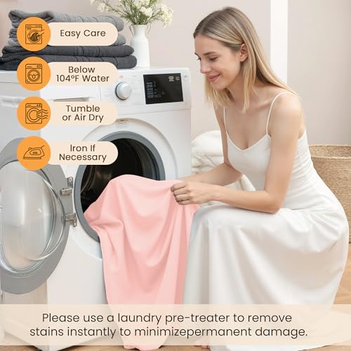 USXIBEI Queen Size 4 Piece Bed Sheet Set - Ultra Imitation Cotton-Premium Breathable & Cooling Sheets - Hotel Luxury Bed Sheets Deep Pocket up to 15"- Wrinkle, Fade, Stain Resistant (Baby Pink, Queen) - Image 4