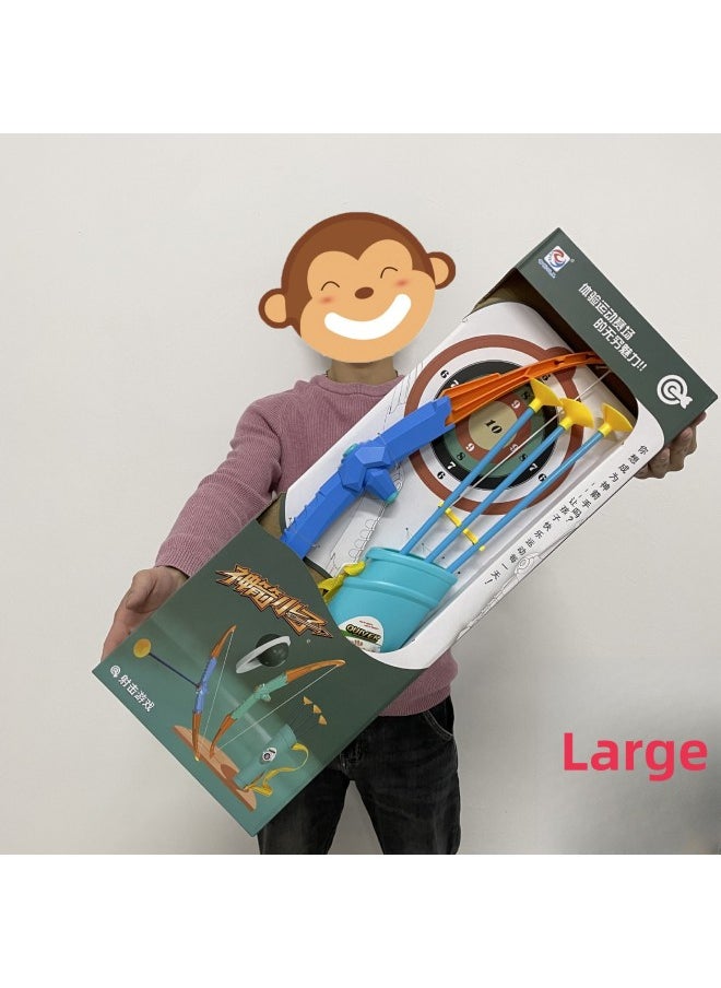 Large Children Bow And Arrow Toy Light Simulation Plastic Shooting Bow And Arrow Model Stall Toys Wholesale-Color:Zy1685 Boarded Bow And Arrow  - Image 3