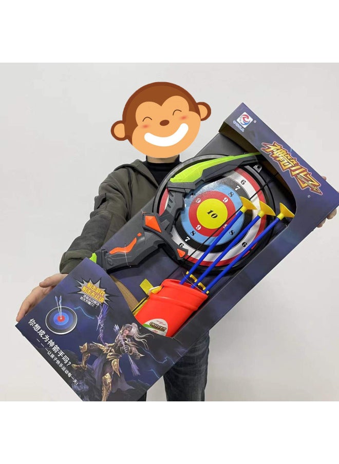 Large Children Bow And Arrow Toy Light Simulation Plastic Shooting Bow And Arrow Model Stall Toys Wholesale-Color:Zy1685 Boarded Bow And Arrow  - Image 2