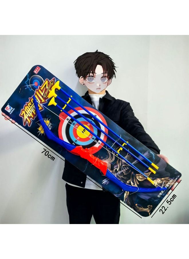 Large Children Bow And Arrow Toy Light Simulation Plastic Shooting Bow And Arrow Model Stall Toys Wholesale-Color:Zy1685 Boarded Bow And Arrow  - Image 1