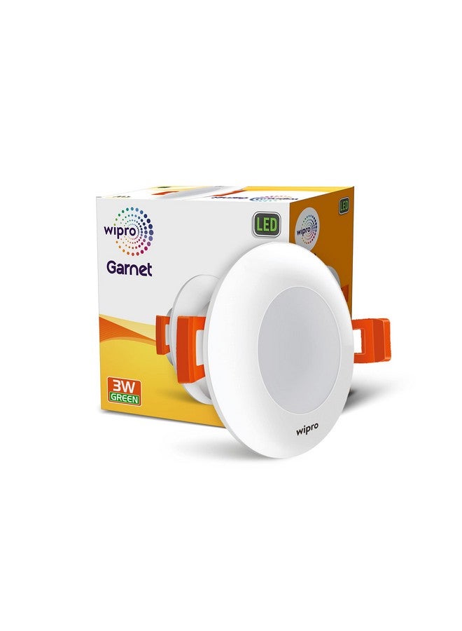wipro Garnet 3W Led Mini Downlight for Home & Cabinet| Green |Compact Design with 120° Beam Angle|Recessed Down Light for False Ceiling|Cutout-2.3 Inch|Pack of 1 - Image 1