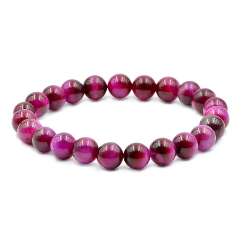 AD Beads Natural Gemstone Round Beads Stretch Bracelet Healing Reiki 8mm (Grade A Rose Tiger's Eye) - Image 1