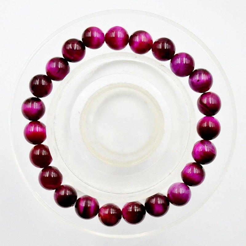 AD Beads Natural Gemstone Round Beads Stretch Bracelet Healing Reiki 8mm (Grade A Rose Tiger's Eye) - Image 2