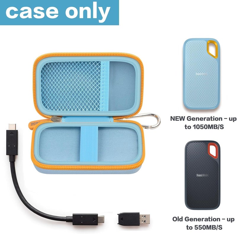 GWCASE Hard Case Compatible with SanDisk 1TB 2TB 4TB 500GB 8TB Extreme Portable SSD - Up to 1050MB/s - USB-C, USB 3.2 Gen 2 - SDSSDE61-2T00-G25M External Solid State Hard Drive Storage Hold - Blue (Box Only) - Image 2