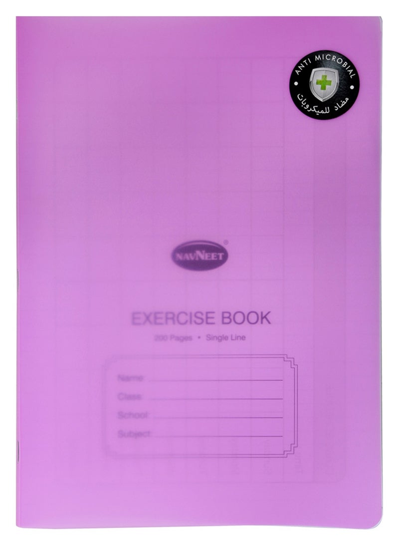 Navneet 4-Piece A4 Size Single Line Exercise Book 200 Pages With PVC Cover Multicolour  - Image 2