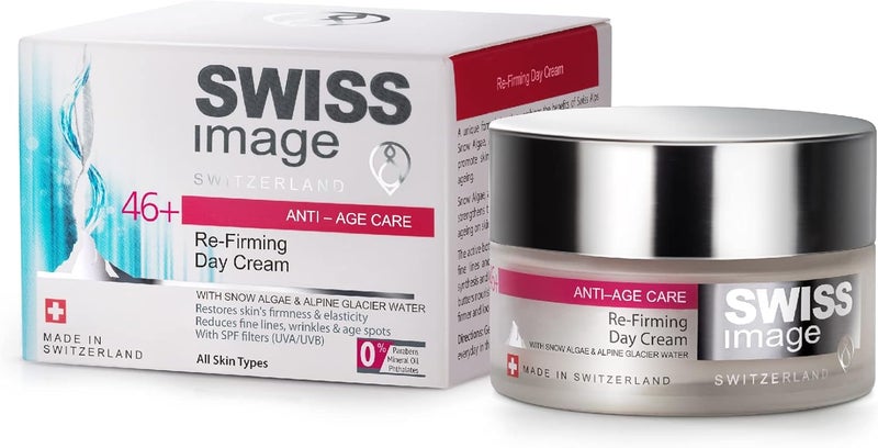 Swiss Image Anti-Age 46+ Refirming Day Cream 50 ml | Promotes Skin's Elasticity And Firmness | With Snow Algae & Alpine Glacier Water | Collagen Boosting, All Skin Types - Image 2