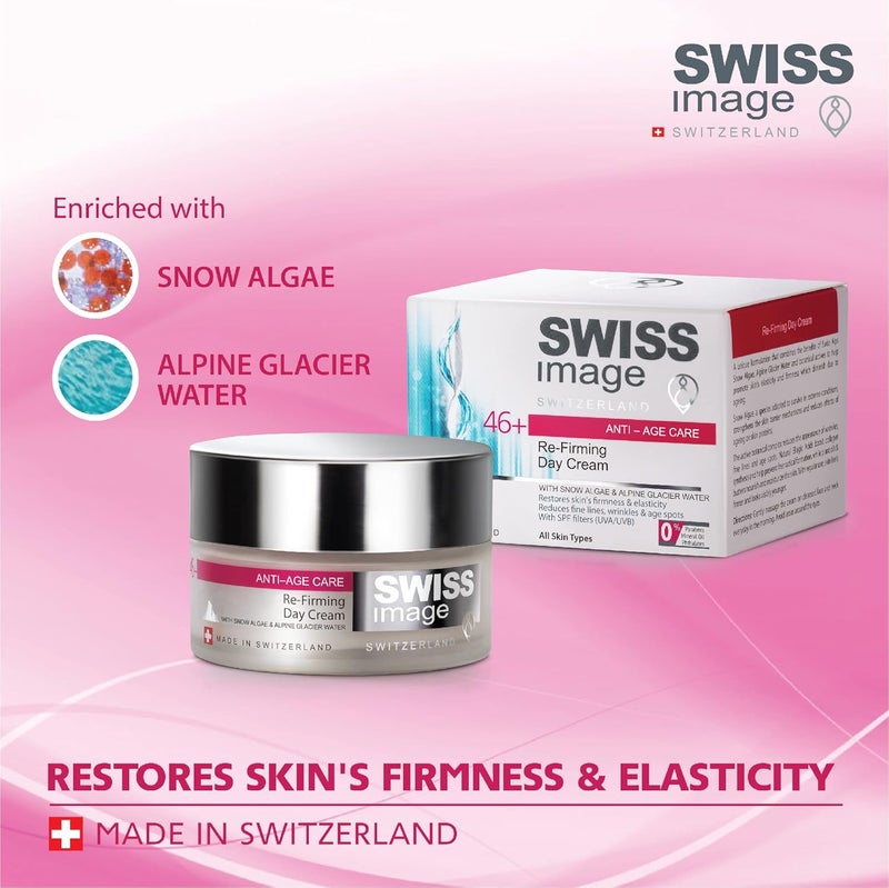 Swiss Image Anti-Age 46+ Refirming Day Cream 50 ml | Promotes Skin's Elasticity And Firmness | With Snow Algae & Alpine Glacier Water | Collagen Boosting, All Skin Types - Image 4