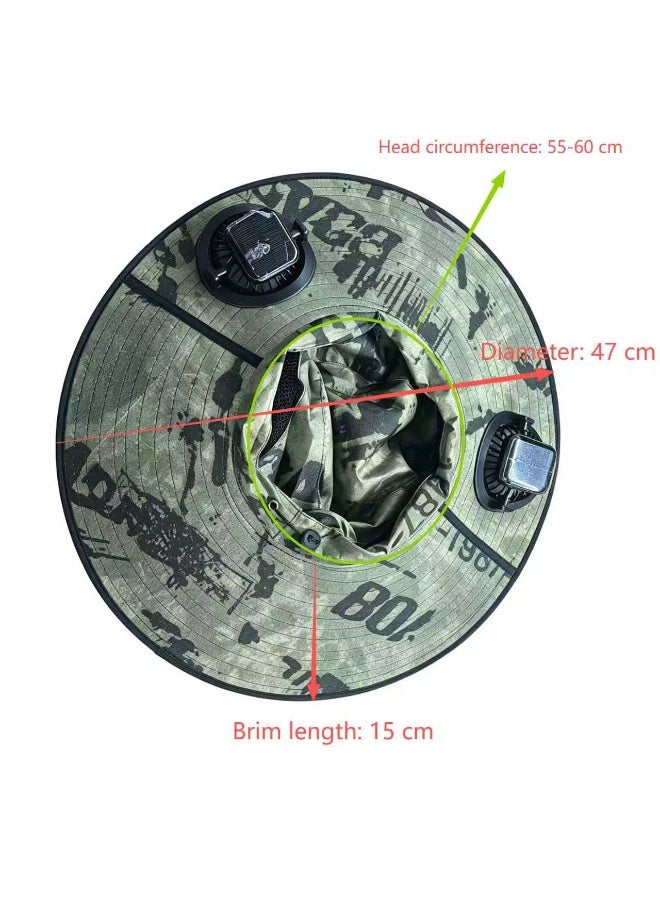 Trendoza Solar Cooling Wide Brim Sun Hat | Dual Fan USB Rechargeable, Breathable UV Protection Hat for Outdoor, Travel & Hiking | Grey - Image 4